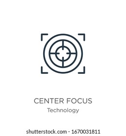 Center focus icon vector. Trendy flat center focus icon from technology collection isolated on white background. Vector illustration can be used for web and mobile graphic design, logo, eps10