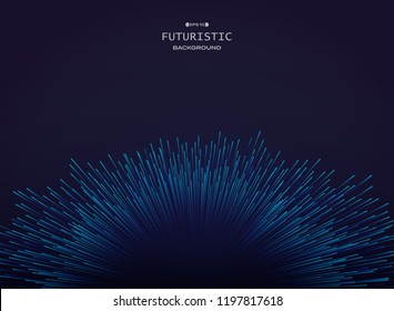 Center of futuristic in gradient blue line pattern background, vector eps10