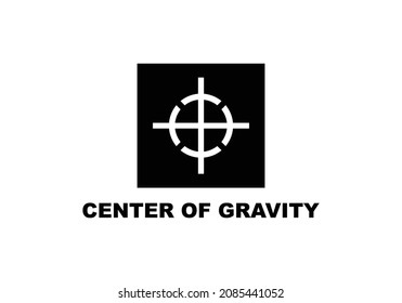 Center of gravity cardboard simple flat icon vector illustration