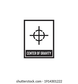 center of gravity packaging icon symbol sign vector