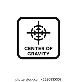 Centro de gravedad marca de embalaje símbolo de icono vector