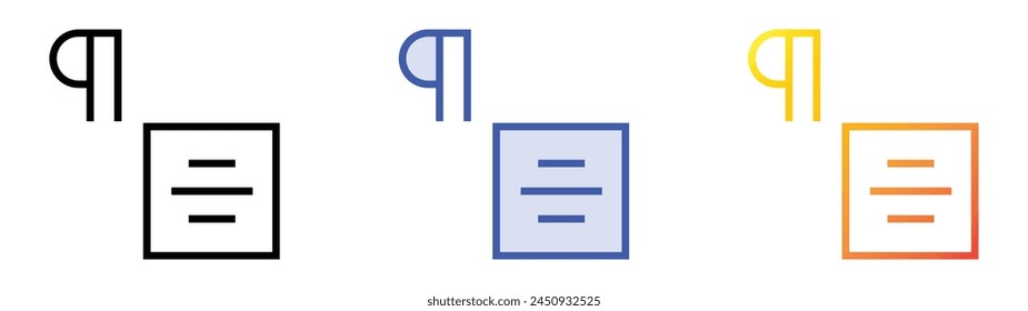 Symbol zentrieren. Lineares, blaues Füllungs- und Verlaufsstil-Design auf weißem Hintergrund