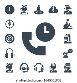 center icon set. 17 filled center icons. Included Advise, Target, Support, Headphones, Goal, Call center, Customer service, Headset, Zip cloud icons