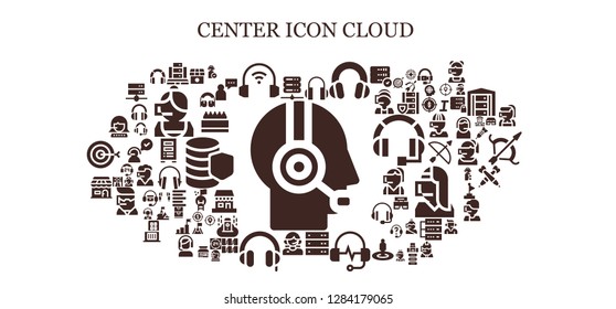  center icon set. 93 filled center icons. Simple modern icons about  - Customer service, Server, Headphones, Shop, Call center, Operator, Store, Supporter, Database, Support, Goal