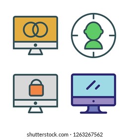 center icon set. vector set about target and monitor icons set.