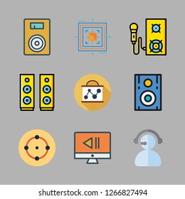 center icon set. vector set about presentation, target, telemarketer and aim icons set.