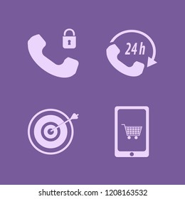 center icon. center vector icons set mobile shopping, target, security telephone and call center