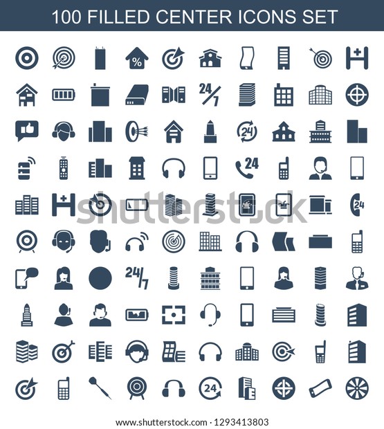 Center Icons Trendy 100 Center Icons Stock Vector Royalty Free