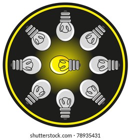 in center of lamp