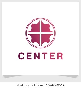 center logo design template, abstract logo design vector