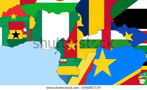 Centre La Carte Du Cameroun Carte Image Vectorielle De Stock Libre De Droits