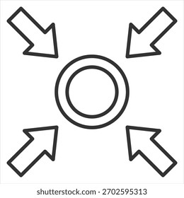Ilustración vectorial de icono de contorno central