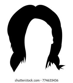 Center partition hair style, solid icon