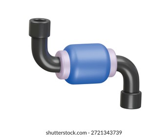 ícone de conexão de pipe central renderização de ilustração 3d