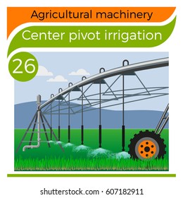 Center Pivot Irrigation. Vector Illustration