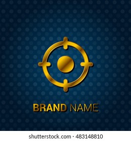 Center Point Royal Golden & Blue Metallic Premium Corporate Logo / Icon