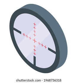 Icono de la vista de ámbito central. Isométrico del icono del vector de visión de ámbito central para el diseño web aislado en fondo blanco