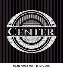 Center silver shiny badge. Vector Illustration. Mosaic.
