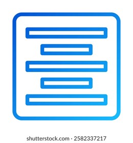 Center Text Alignment Blue Gradient Icon Design