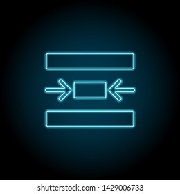 center, text neon icon. Simple thin line, outline vector of Text editor icons for UI and UX, website or mobile application