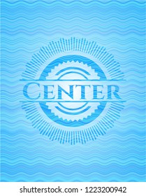 Center water wave representation emblem background.