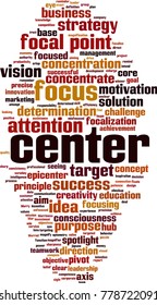 Center word cloud concept. Vector illustration