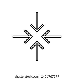 Centered Arrow Icon. Minimize Symbol - Vector.