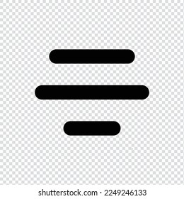 Centered equally spaced align alignment icon in transparent background, basic app and web UI bold line icon, EPS10