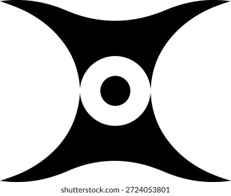 Emblema geométrico centrado con curvas opuestas alrededor de un círculo central, expresando equilibrio, enfoque, estabilidad y alineación interna.