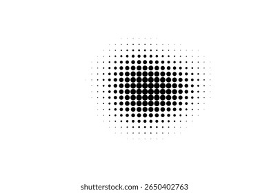 Centered Halftone Circle with Dot Pattern