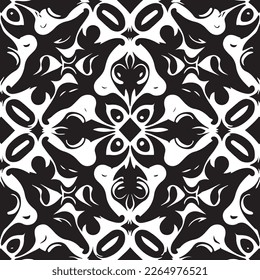 Centered on a monochrome background, this ornamental pattern features a symmetric weave framed by a delicate tile element. The elegant design, reminiscent of classic ceramic art, is brought to life