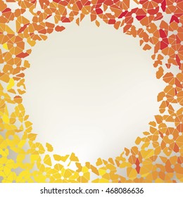 Centered Orange Red and Yellow Circle Design on Tan Background with Linked Circles in a Pattern