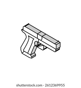 centerfire pistol isometric icon vector. centerfire pistol sign. isolated symbol illustration