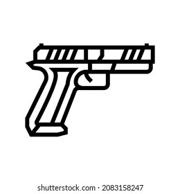 centerfire pistol line icon vector. centerfire pistol sign. isolated contour symbol black illustration