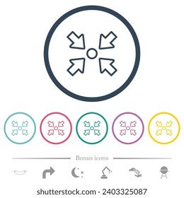 Centering object outline flat color icons in round outlines. 6 bonus icons included.