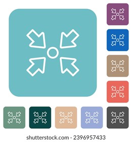 Centering object outline white flat icons on color rounded square backgrounds