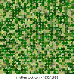 Center-pivot Irrigation Circular Fields. Agricultural Seamless Pattern. Generative Vector Texture Looking Like Aerial Or Satellite Imagery