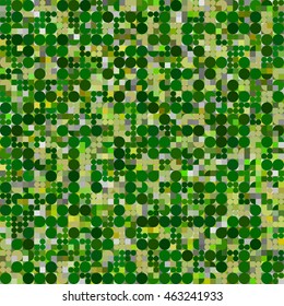 Center-pivot Irrigation Circular Fields. Agricultural Seamless Pattern. Generative Vector Texture Looking Like Aerial Or Satellite Imagery