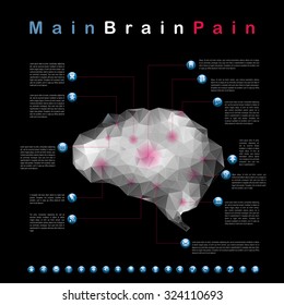 centers of headache, abstract infographic vector Illustration