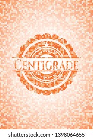 Centigrade abstract orange mosaic emblem