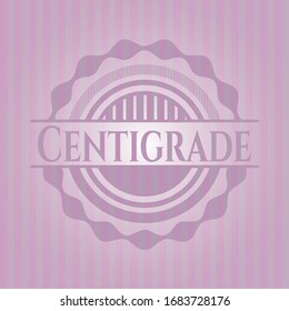 Zentigrade Retro-Stil rosa Emblem. Vektorillustration Illustration. Detaillierte Angaben.