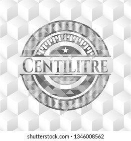 Centilitre grey emblem with cube white background
