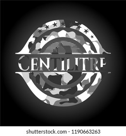 Centilitre on grey camouflage pattern
