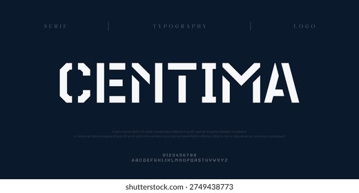 Centima, Creative digital minimal modern alphabet fonts. Typography minimalist urban digital neon future creative logo font. vector illustration
