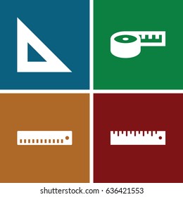 Centimeter icons set. set of 4 centimeter filled icons such as ruler