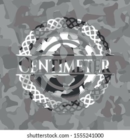 Centimeter on grey camo pattern