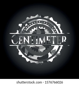 Centimeter on grey camo pattern