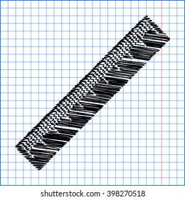 Centimeter ruler sign