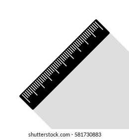 Centimeter ruler sign. Black icon with flat style shadow path.