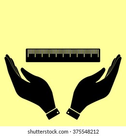 Centimeter ruler sign. Flat style icon vector illustration.